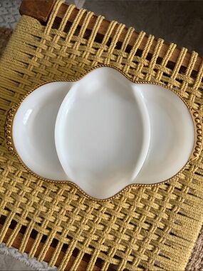 Fire King White Ceramic Tray - Vintage